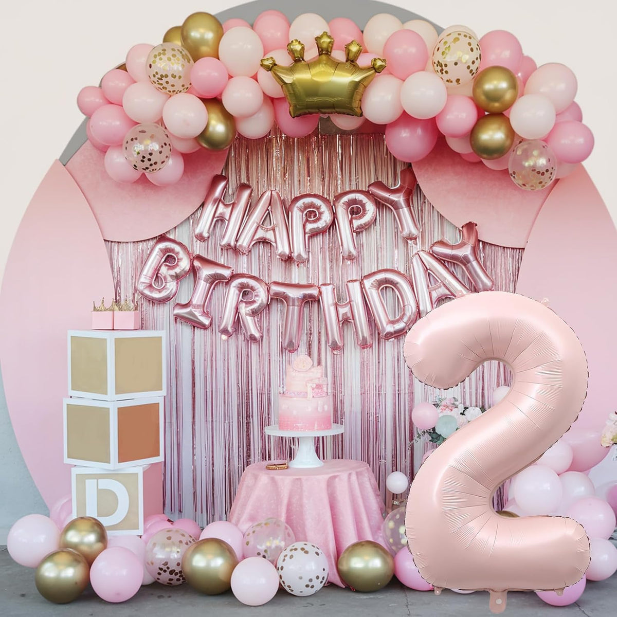 Pink 40 Inch Balloon Number 2, Large Dusty Retro Pastel Pink Foil Number 2 Balloons Set 0-9 for