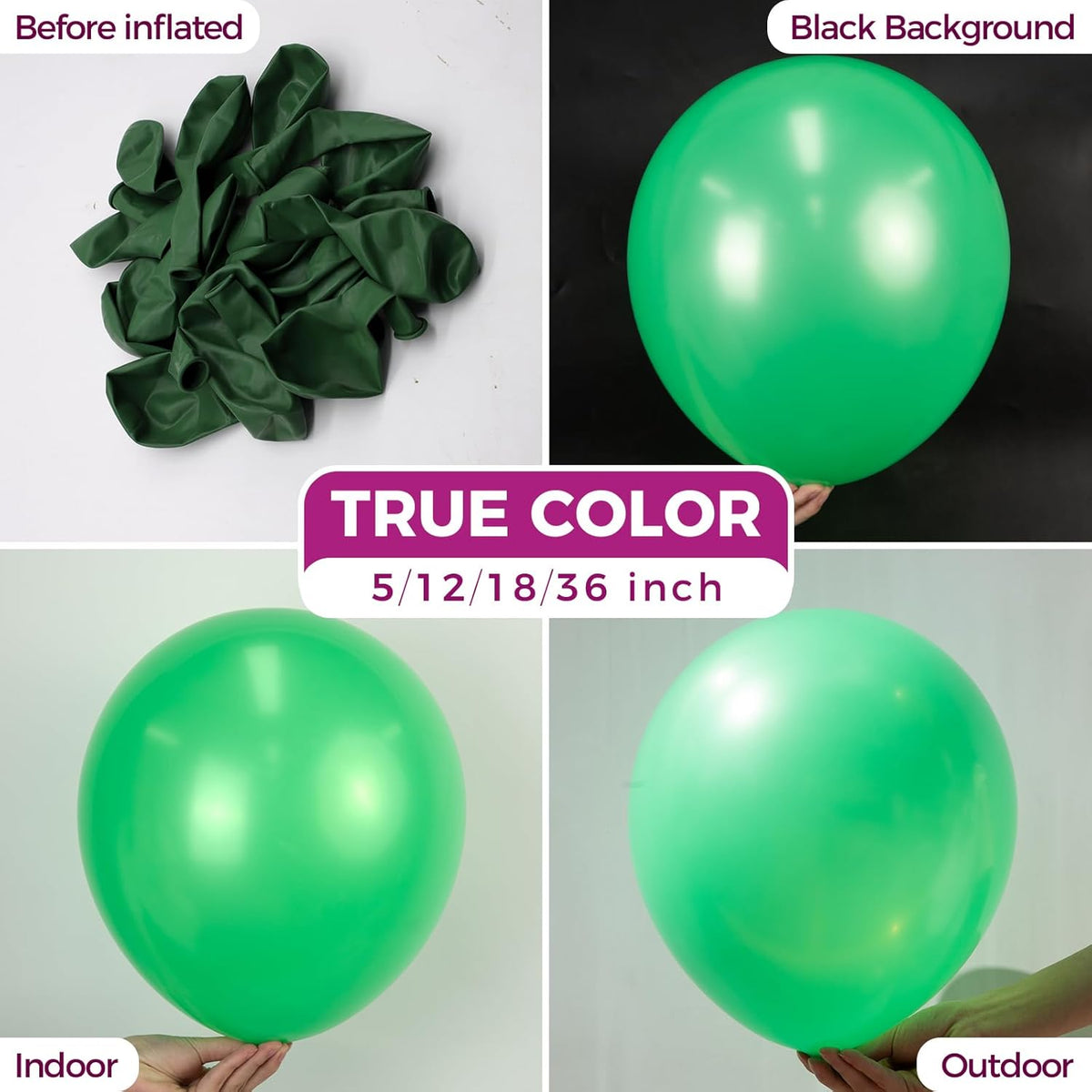 Bezente Green Balloons 18 Inch - 30 Pack Large Thick Light Green Balloons Big Round Green Latex