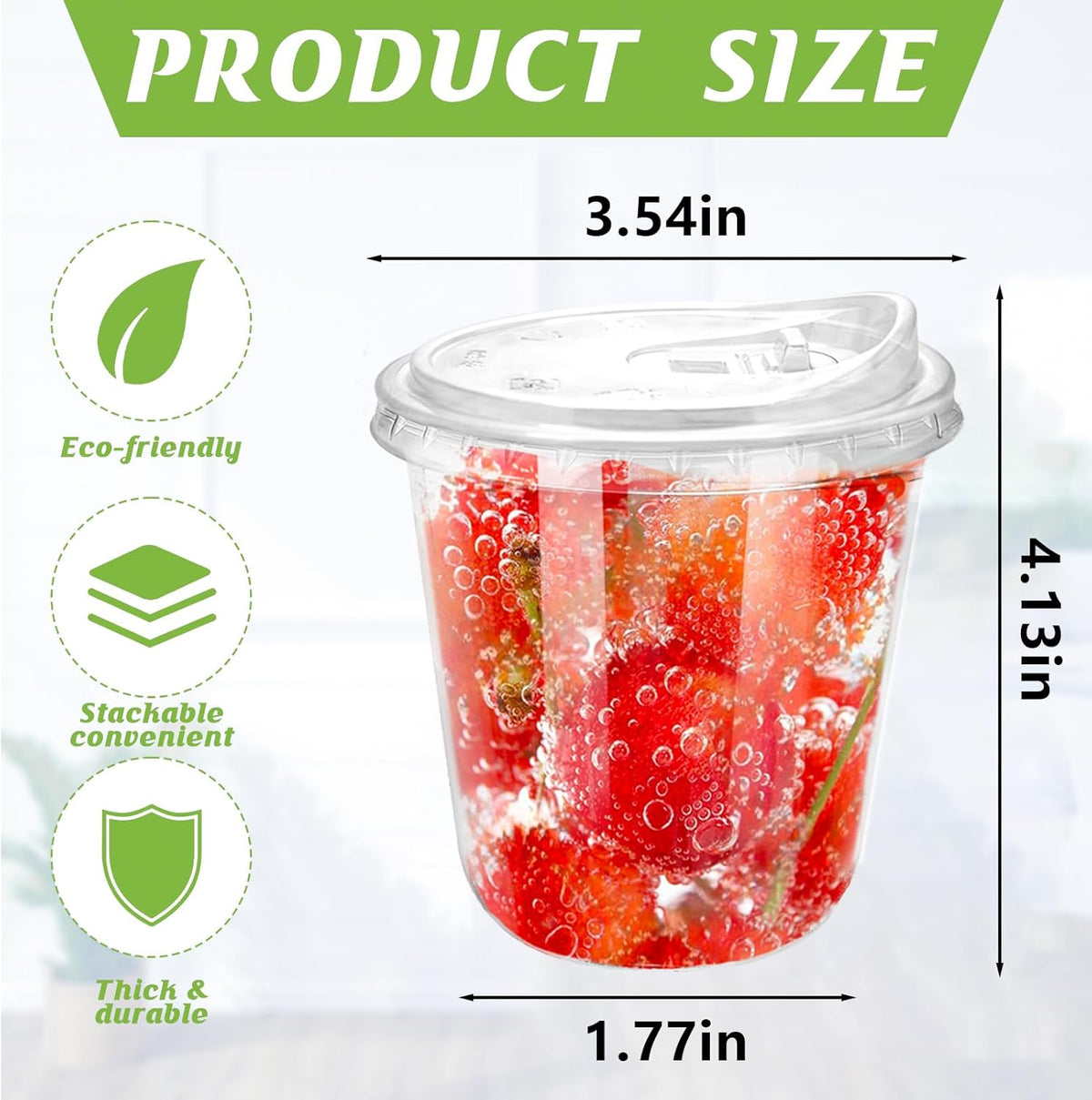 12oz Disposable Stemless Glasses With Strawless Sip Lids,PET Disposable Drinking Cups,Clear Plastic