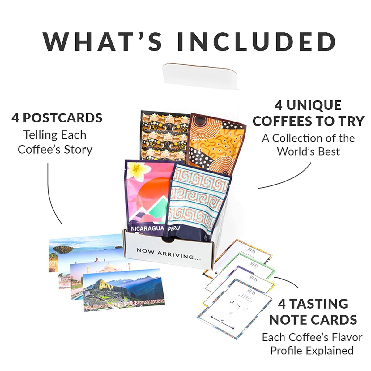 Atlas Coffee Club World of Coffee Discovery Set - Gourmet Coffee Gift Sampler - 4-Pack Variety Box