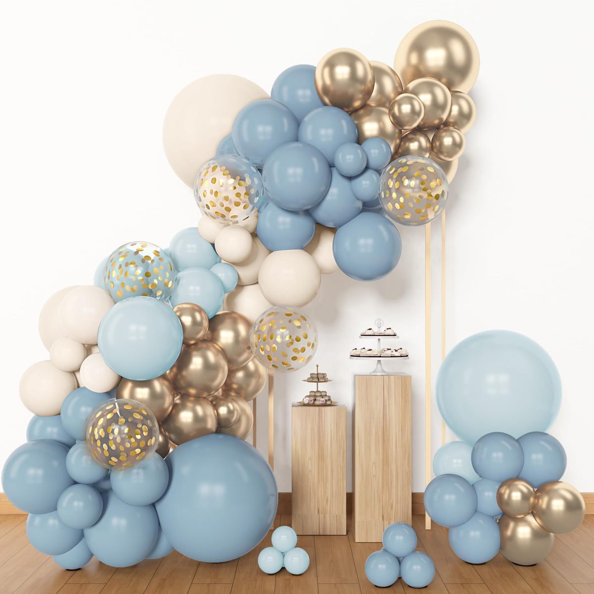Amandir 153pcs Dusty Blue Balloon Garland Arch Kit Different Sizes