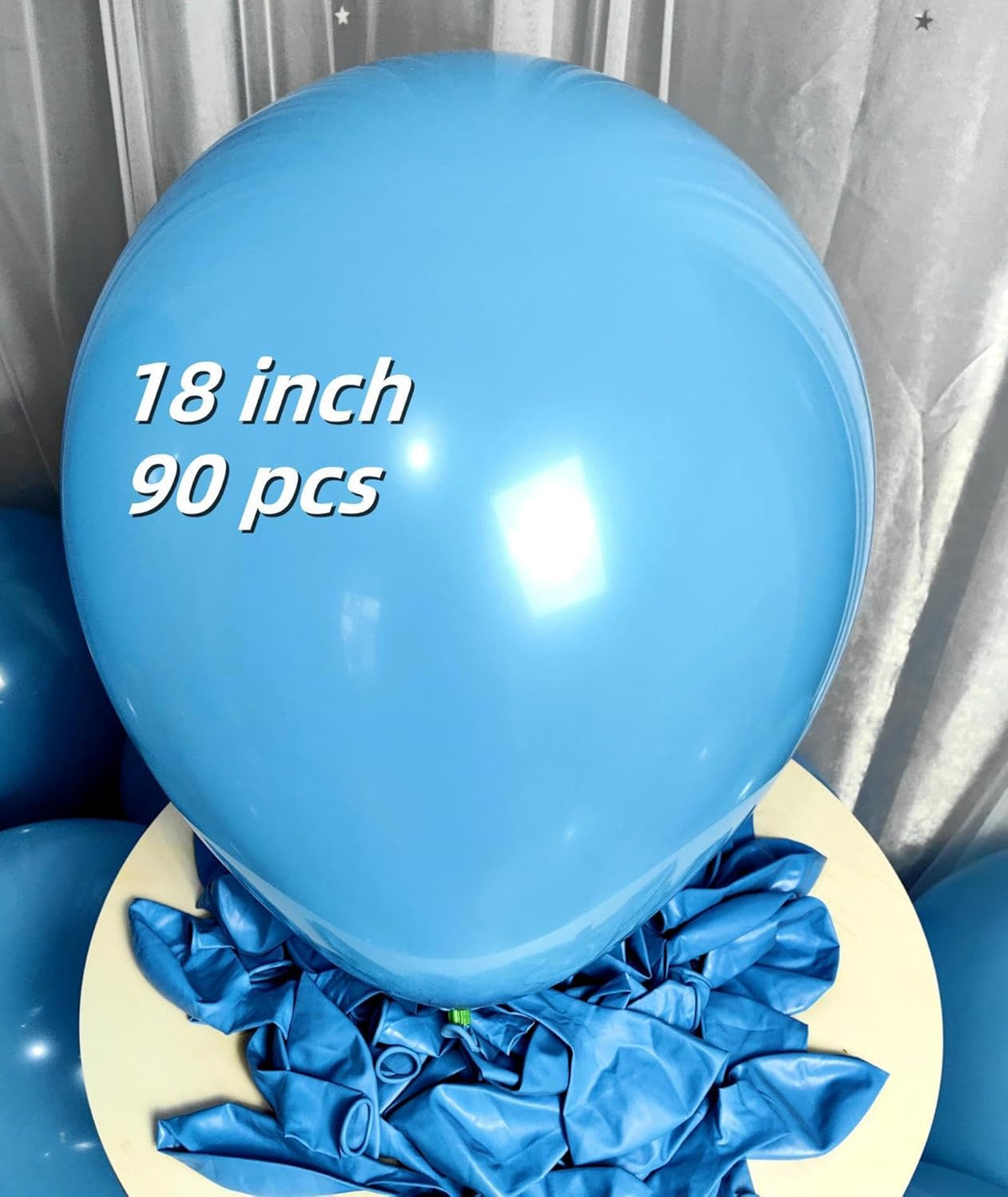 90 Pack Light Blue Balloons 18 Inch Blue Latex Large Balloons for Party Decorations and Events