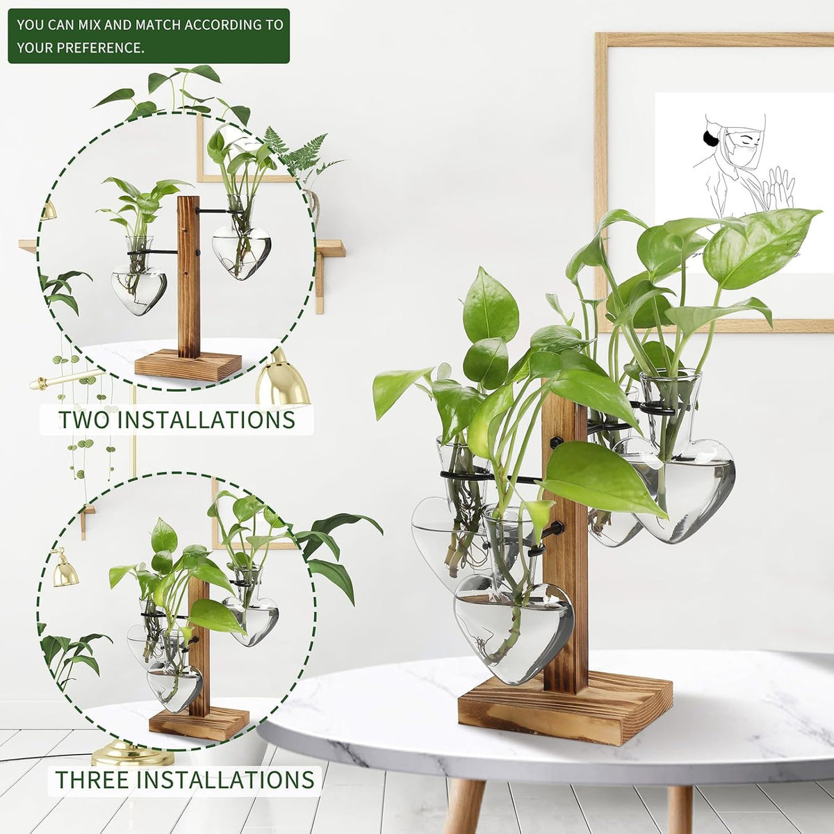 Plants Propagation Stations Plant Terrarium Kit Glass Planters for Indoor Plants House Plant