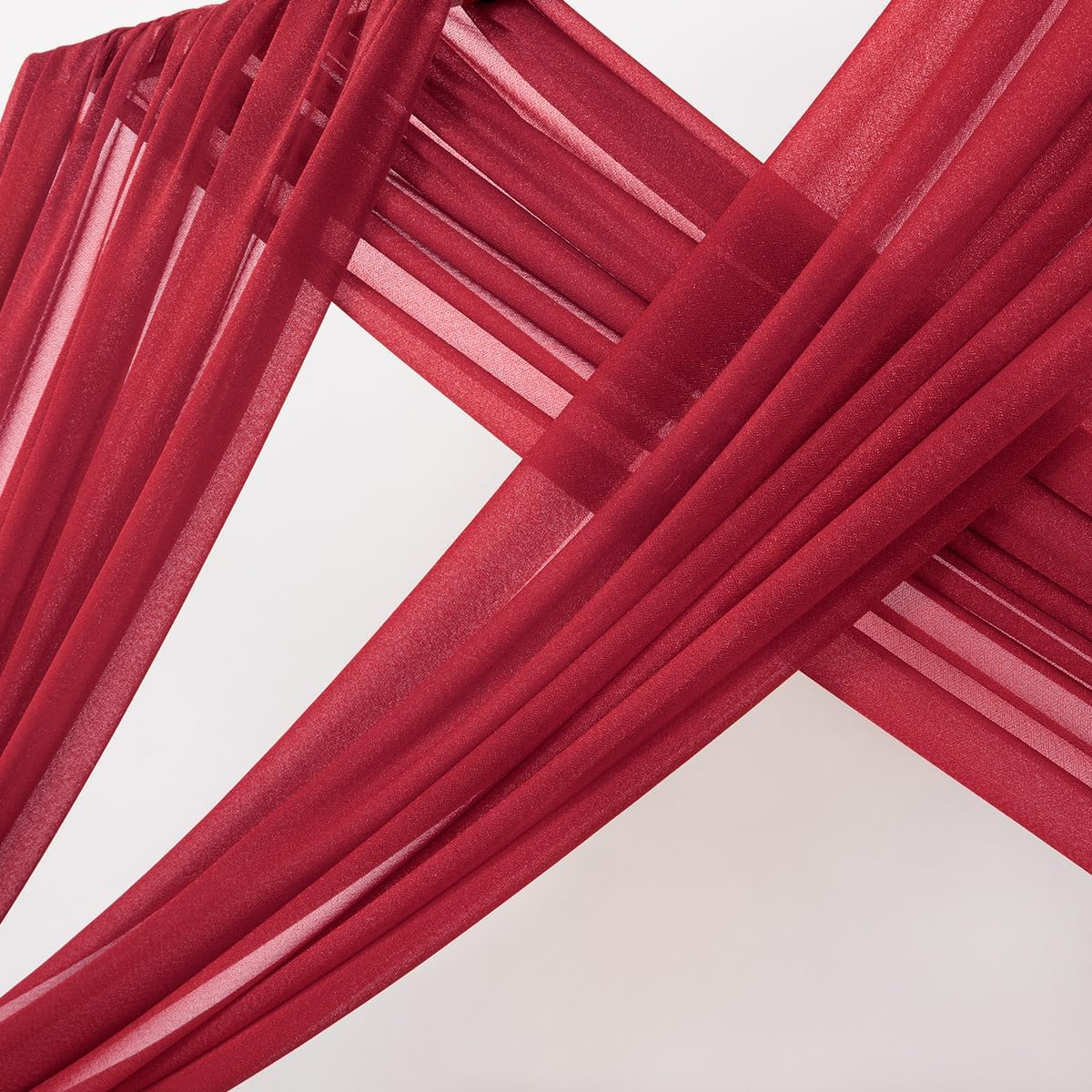 MLMC Red Wedding Arch Draping Fabric 2 Panels 29" x 20 FT Extra Long Gauze Drapes Sheer Backdrop