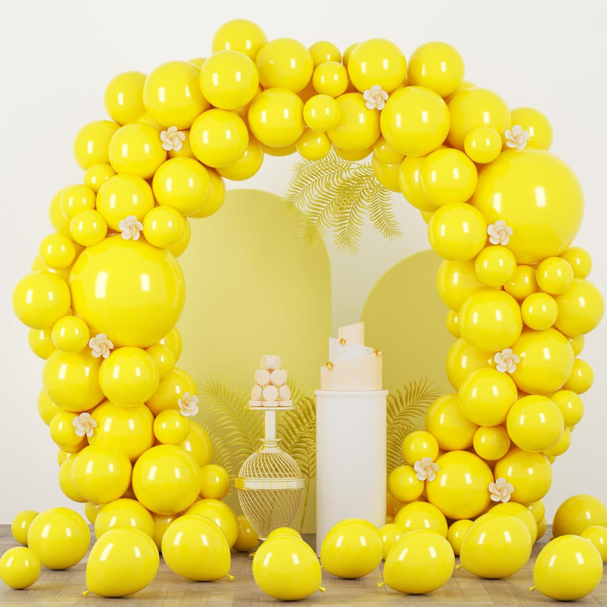 90pack Yellow Balloons Different Size 18/12/10/5 Inch Yellow Balloon Garland Arch Kit for