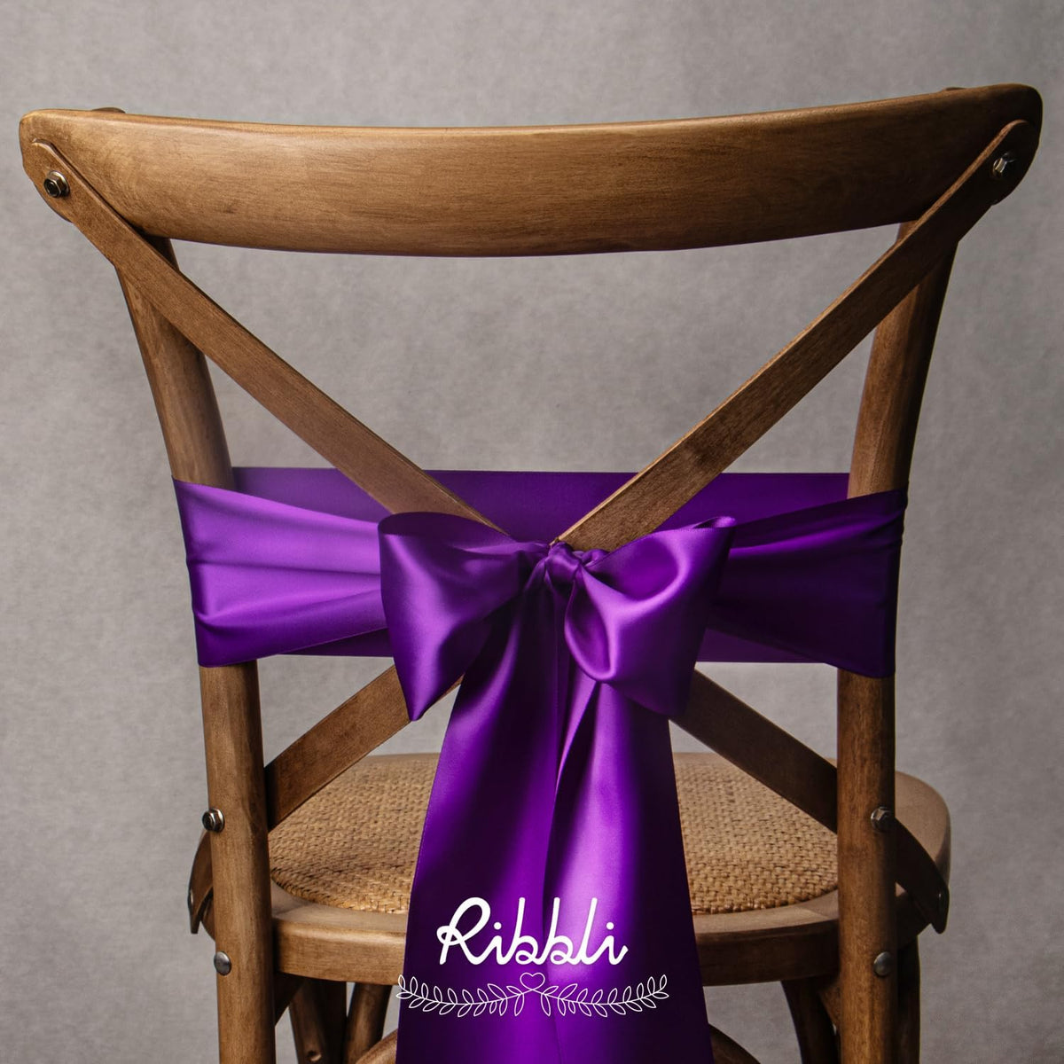 Ribbli Purple Satin Ribbon 4 Inch Wide Purple Ribbon for Wedding Chair Sash Grand Opening Ceremony