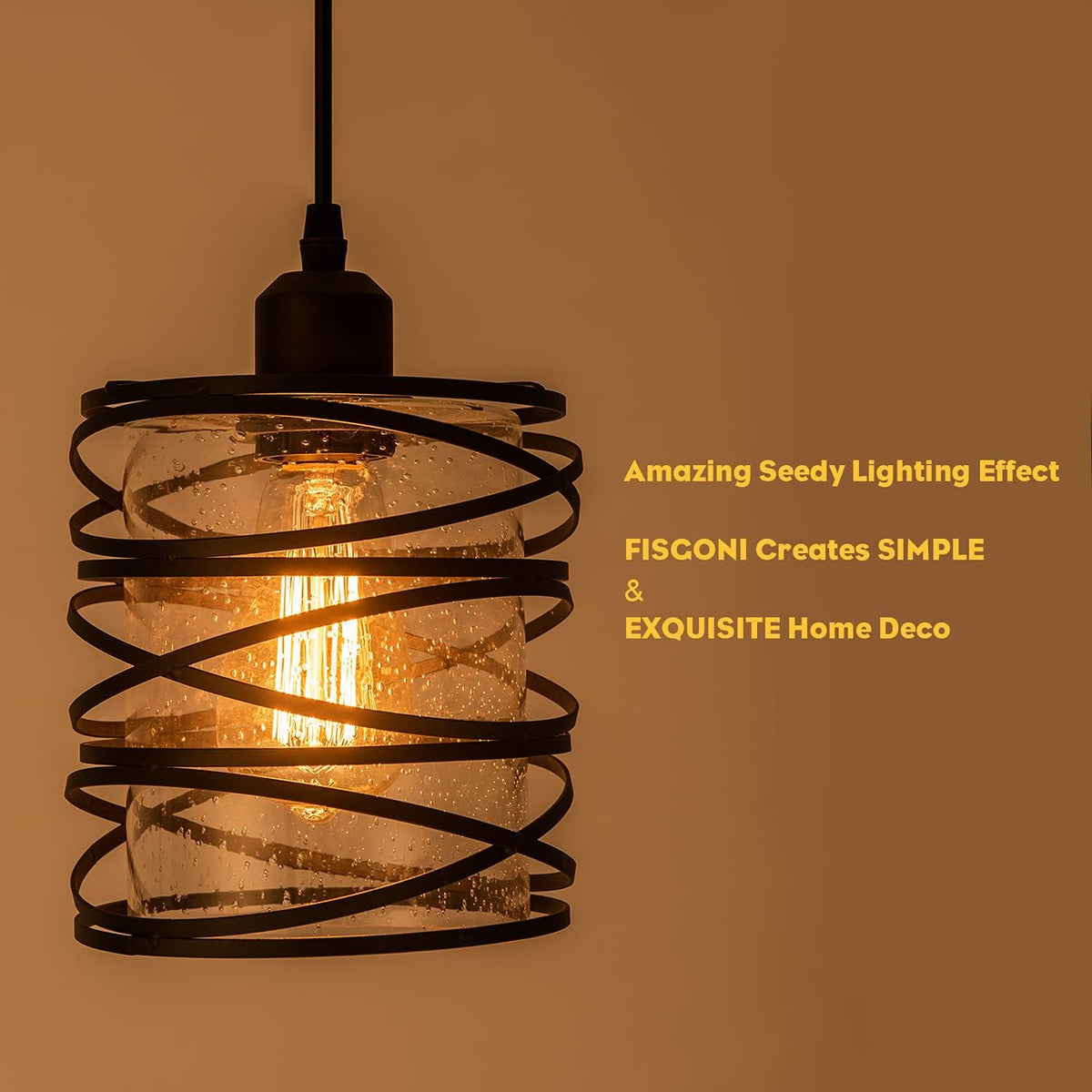 Modern Mini Pendant Light Fixture 3-Pack Kitchen Island Pendant Lighting 6.3''Matte Black Spiral