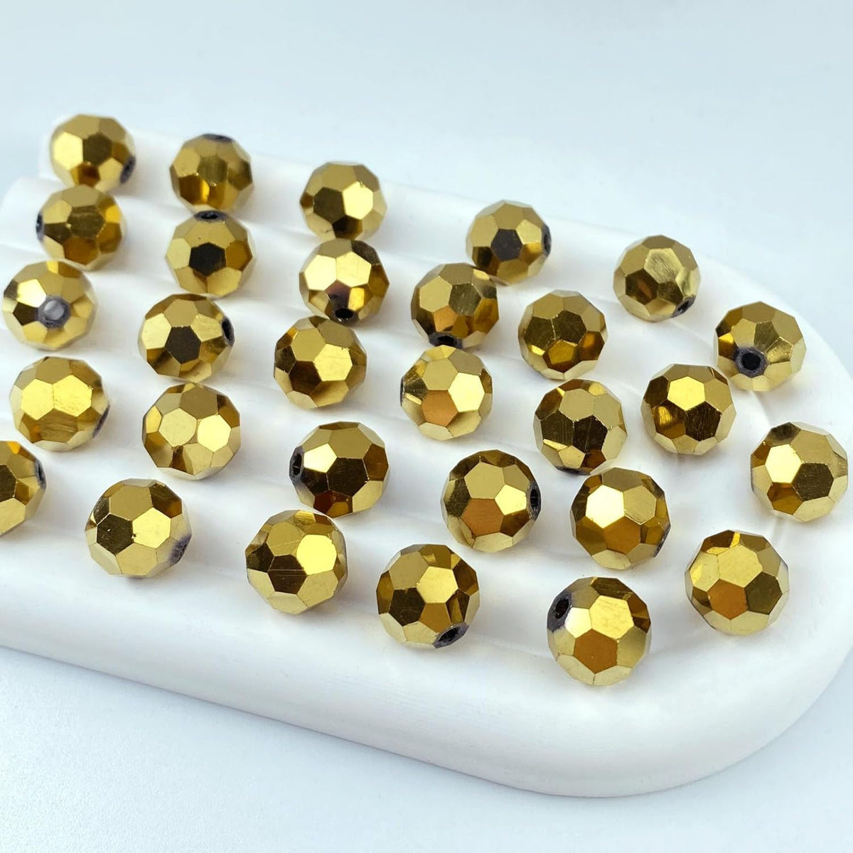 100 PCS 8mm Crystal Glass Beads Round Multiple Faceted Loose Spacer Glass Beads for DIY Handcrafte