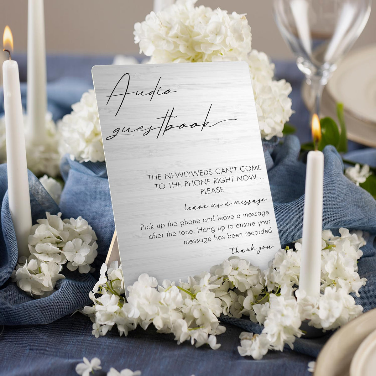 Audio Guestbook Sign, Wedding Guestbook Wooden Sign Stand 5x7inch, Message Audio Guest Book Wedding