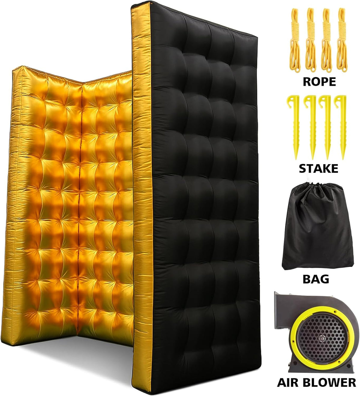 Golden New Inflatable Photo Booth Inflatable Photo Wall with Built-in Blower and LED Promotional