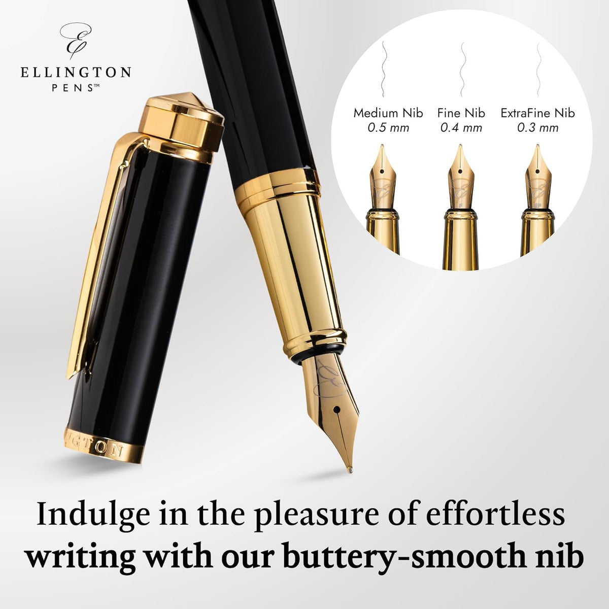 Ellington Pens Luxury Fountain Pen Set- Fountain Pens for Writing - Smooth Medium Nib - Includes