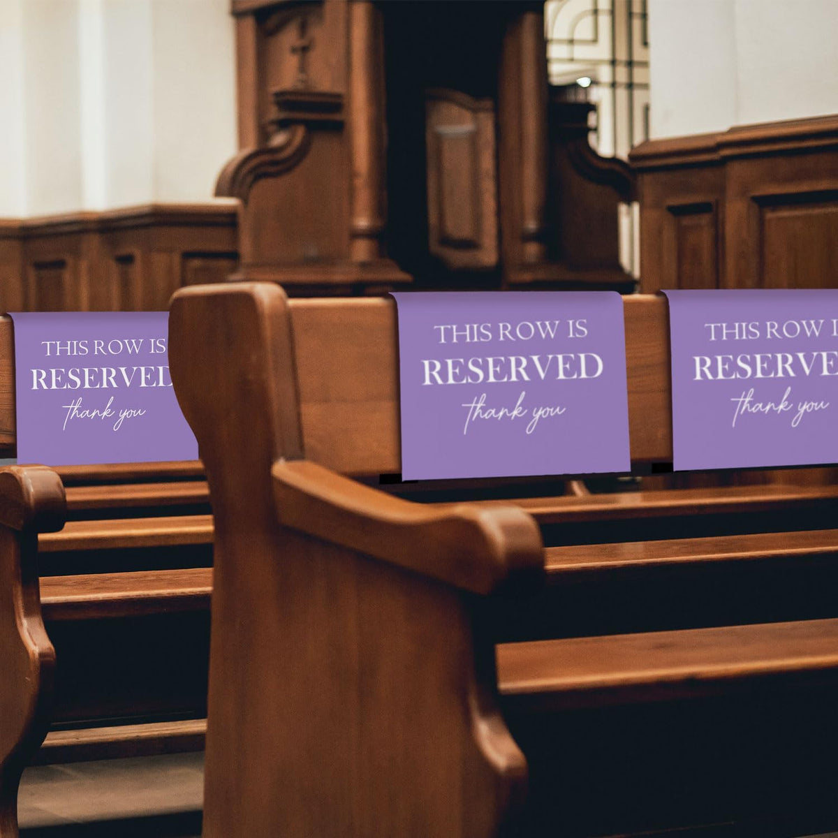 Reserved Seating Chair Signs, This Row Is Reserved Pew Cloths Seating Placeholder for Church Pews
