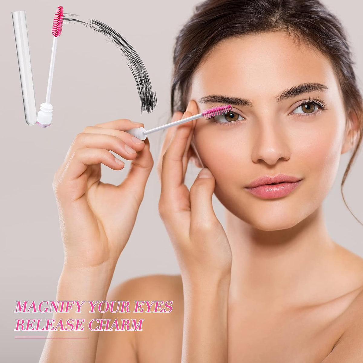 80 Pieces Disposable Mascara Brushes Tubes Set, 40 Pieces Empty Mascara Wand Tube with 40 Pieces