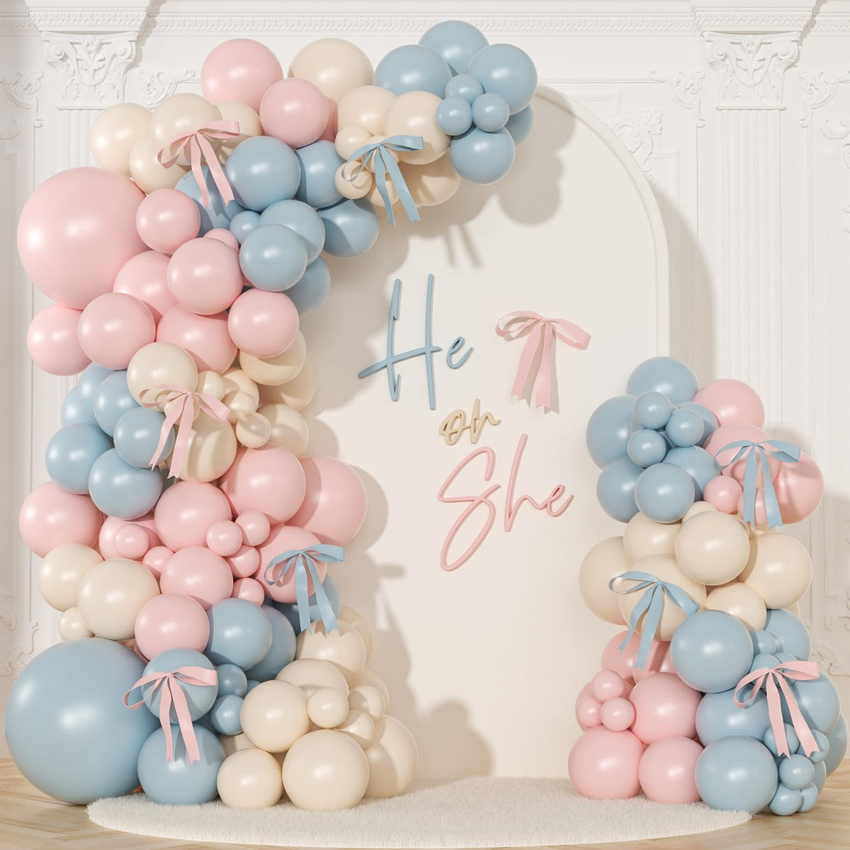 NUTTYBASH Gender Reveal Balloon Kit, 141Pcs Baby Shower Decorations