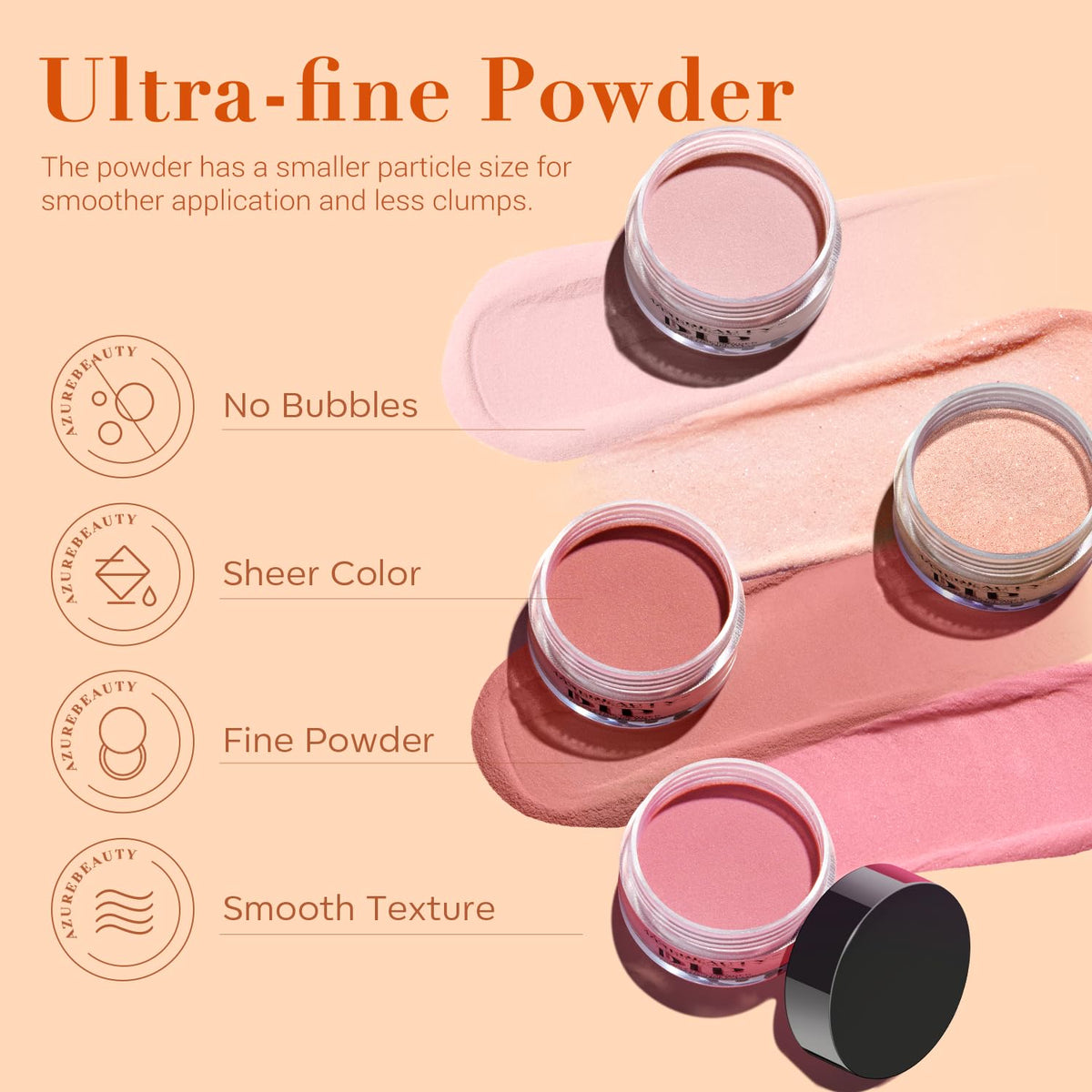 AZUREBEAUTY 30Pcs Dip Powder Nail Kit Starter with Nail Sticks, Nude Skin Tones Neutral Pink 8