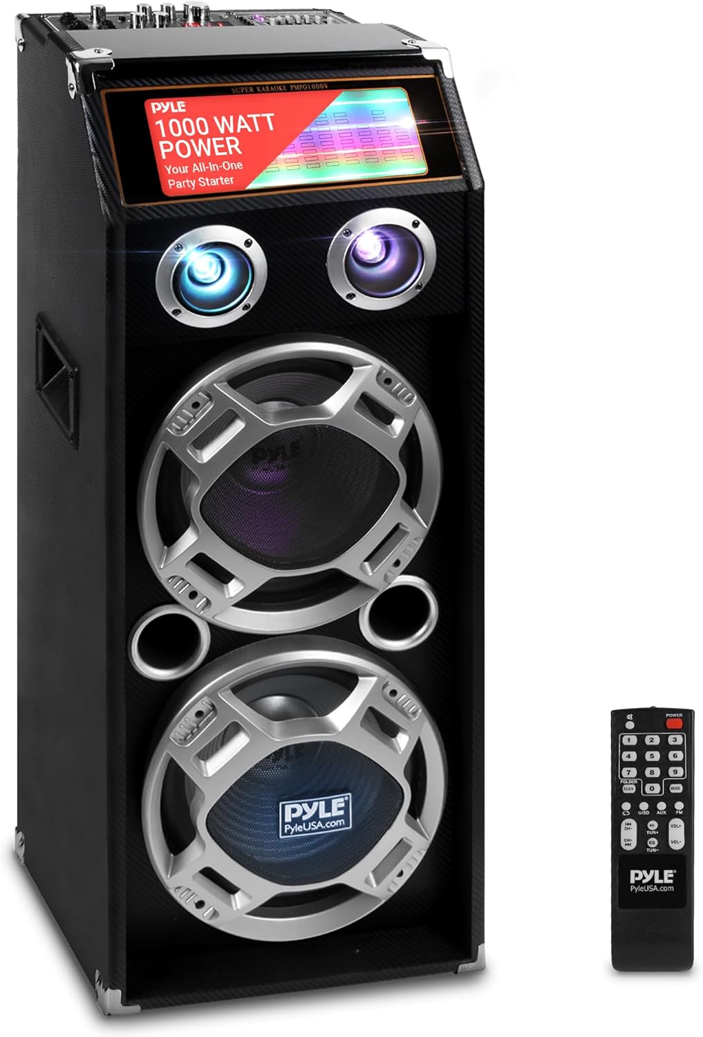 Pyle Wireless Active PA Speaker System - 1000W Portable High Powered Bluetooth Compatible Outdoor