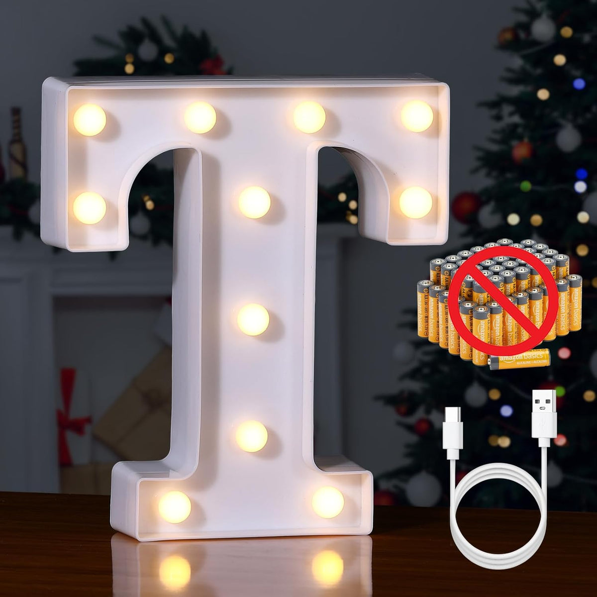 Foaky Rechargeable LED Letter Lights Sign Marquee Light Up Letters Sign for Night Light