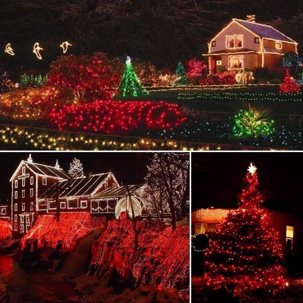 Toodour Solar Christmas Lights Outdoor, 2 Packs Total 144ft 400 LED Solar String Lights with 8