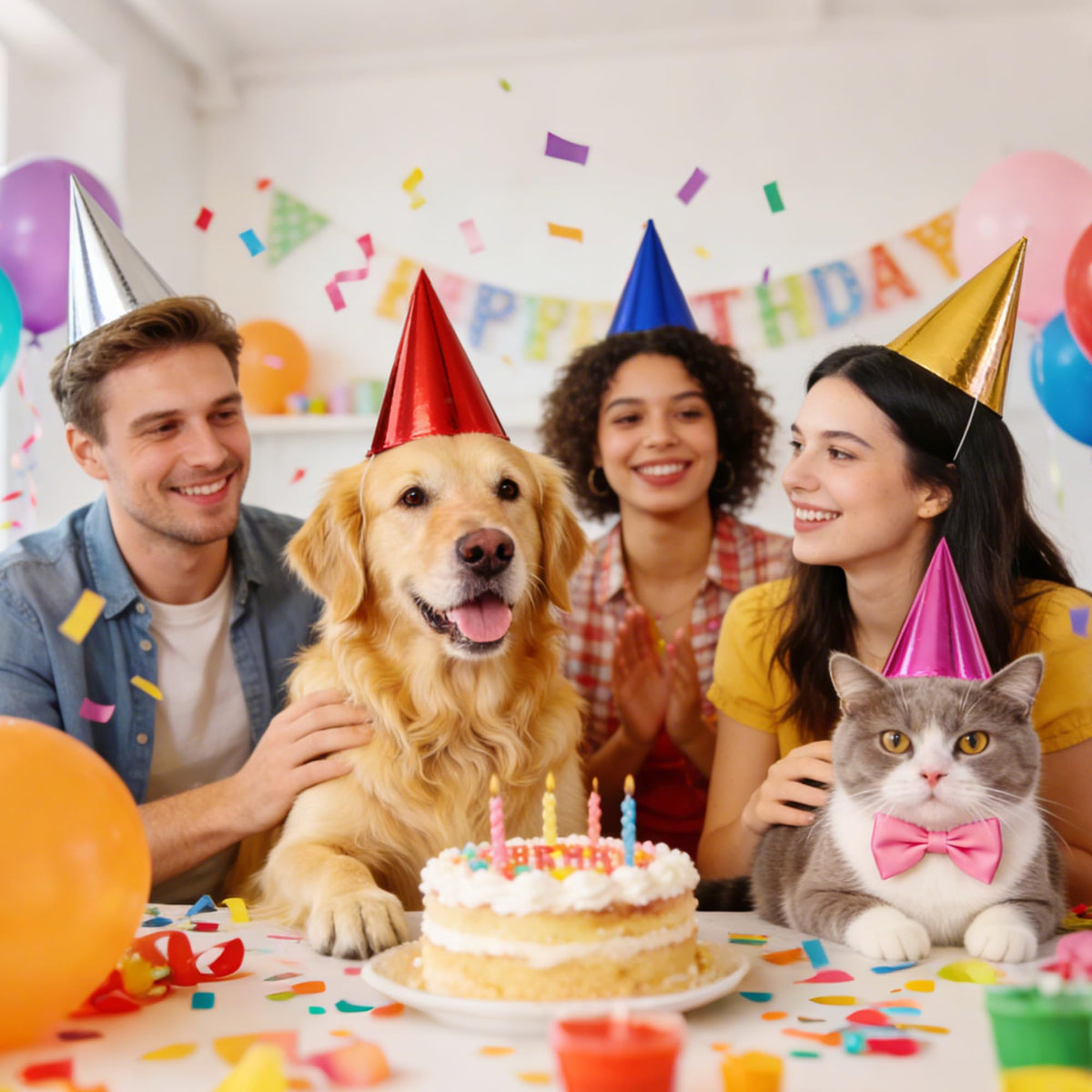 CANREVEL 28 PCS Pre-Assembled Party Hats for Adults and Kids, Shiny