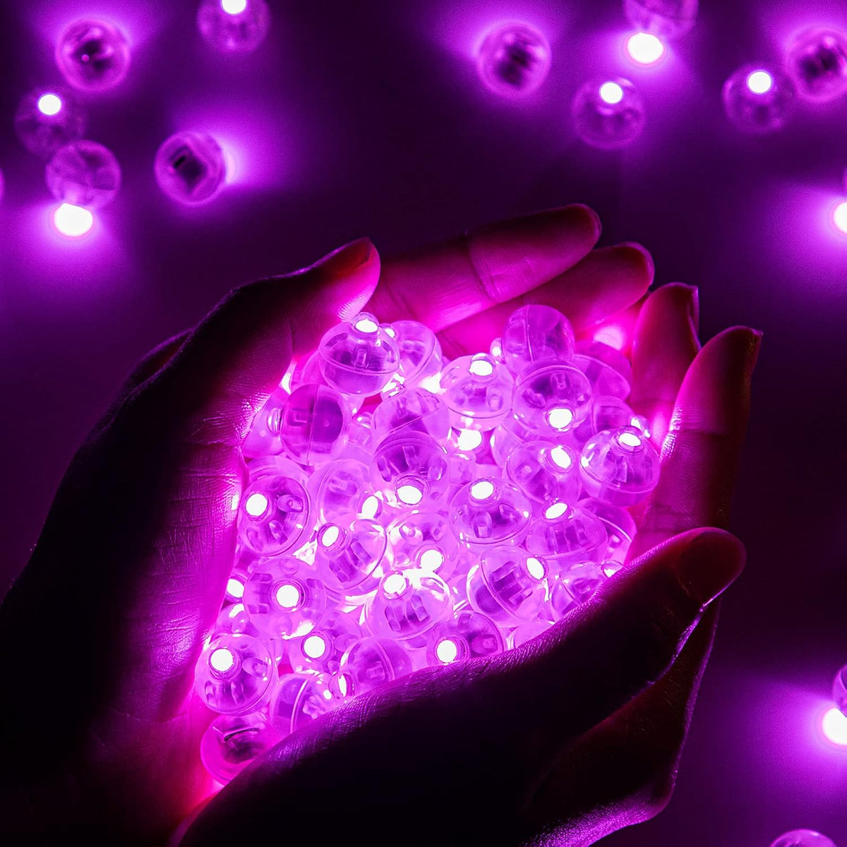 50pcs Pink LED Balloon Light, Mini Tiny Light Round Led Ball Lamp for Paper Lantern Balloon Indoor