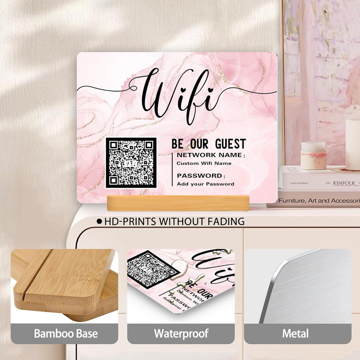 Personalized Custom Metal QR Code Sign Venmo Cashapp Scan to Pay with Stand Instagram Facebook