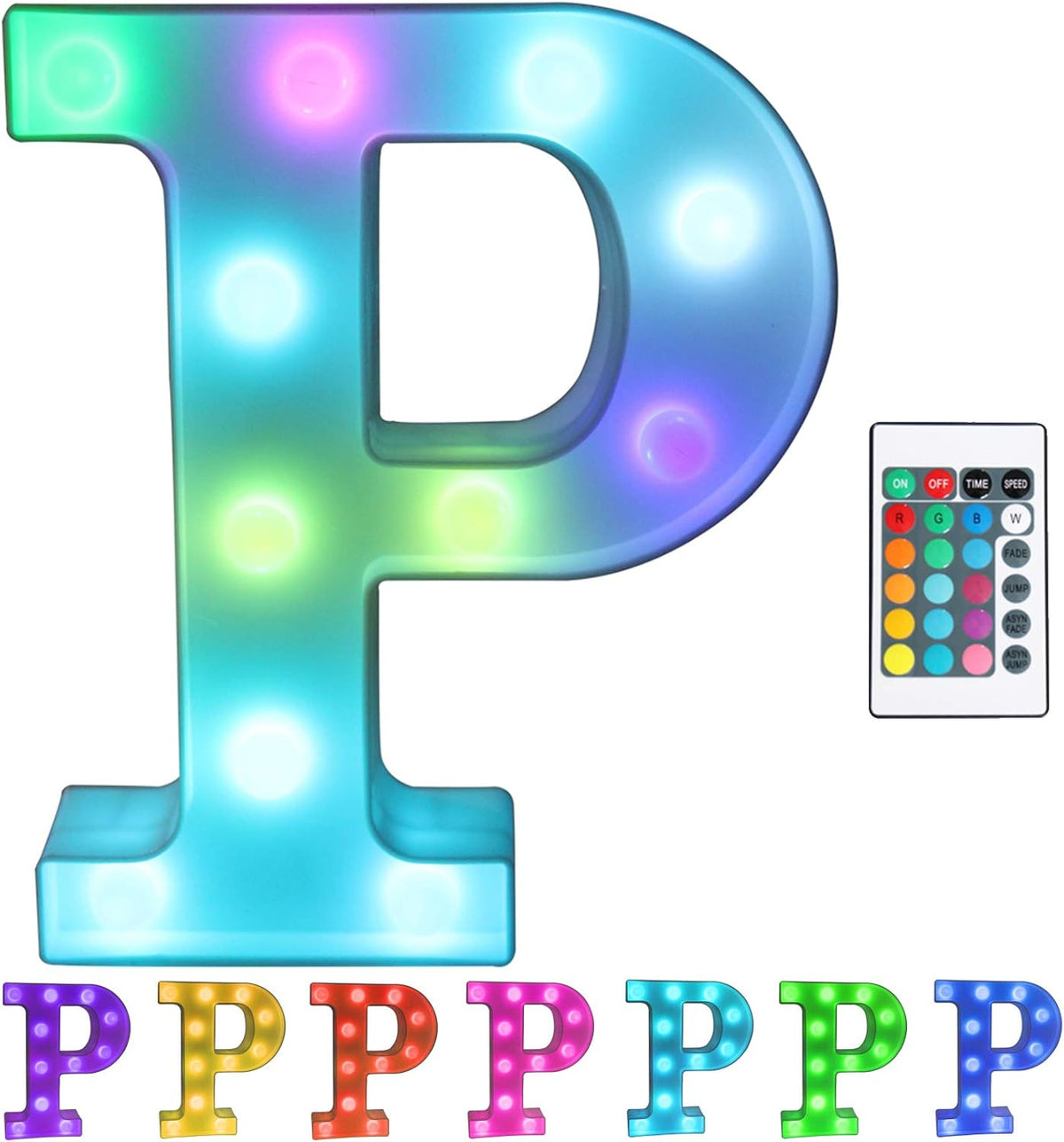 Pooqla Colorful LED Marquee Letter Lights with Remote – Light Up Marquee Signs – Party Bar Letters