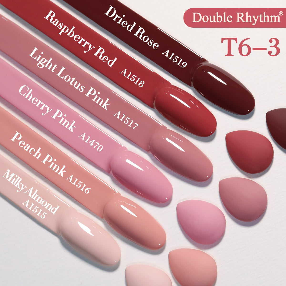 Double Rhythm 6 Pcs 15 ML Gel Polish Set Same Color Same Bottle Soak Off Gel Polish Kit Nail Art