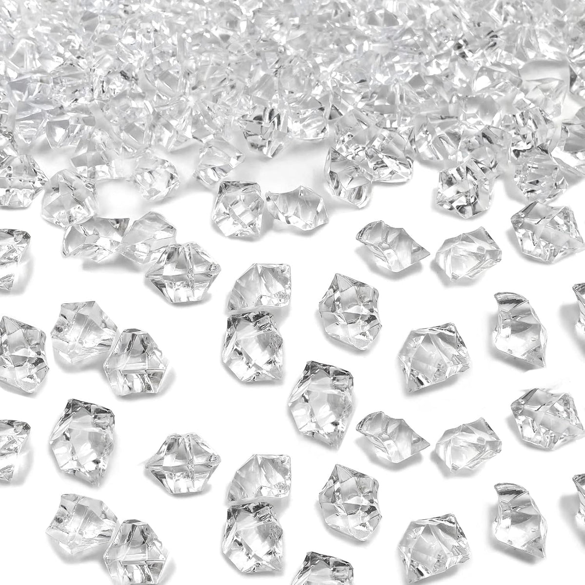 Fake Ice Cubes, 1000 Pcs Acrylic Ice Rocks for Centerpieces, 11 * 14 mm Artificial Ice Table