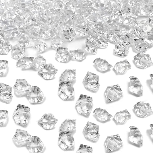 Fake Ice Cubes, 1000 Pcs Acrylic Ice Rocks for Centerpieces, 11 * 14 mm Artificial Ice Table