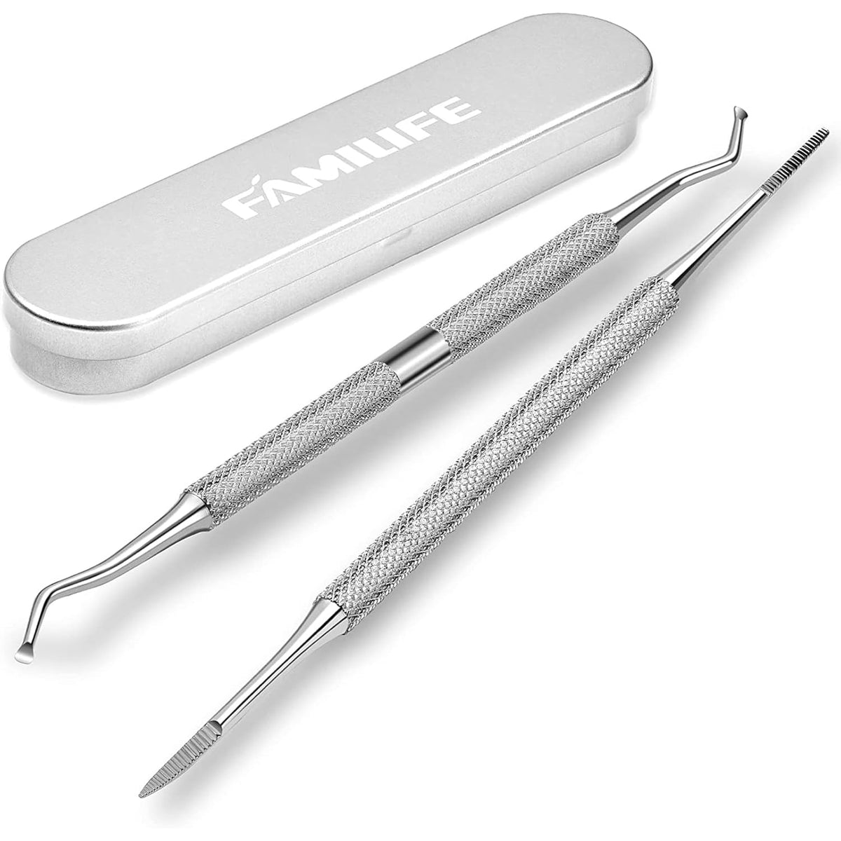 FAMILIFE Ingrown Toenail File and Lifter, 2pcs Ingrown Toenail Tool Double Sided with Storage Case