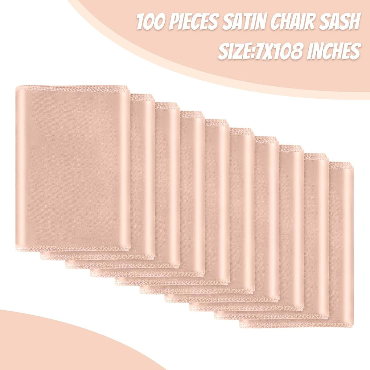 Satin Chair Sashes Bows Universal Chair Ribbon Ties Back Sash for Wedding Party Reception Events