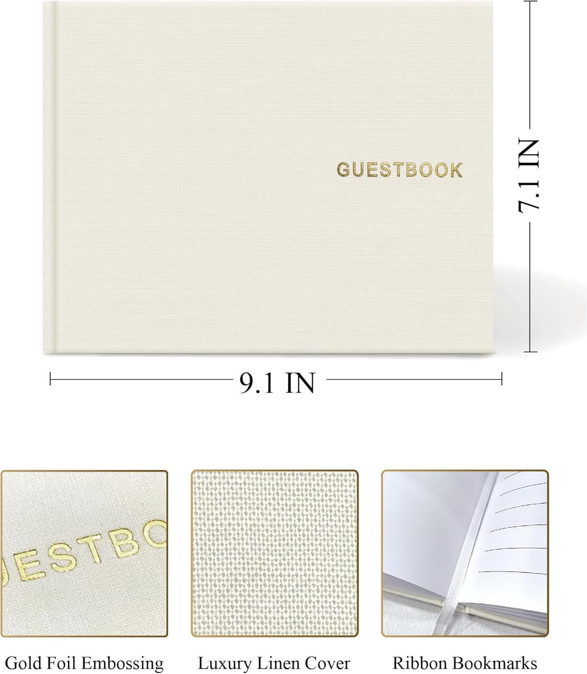 Elegant Linen Wedding Guset Book - Polaroid Guest Book for Wedding Reception,Baby Shower,Bridal