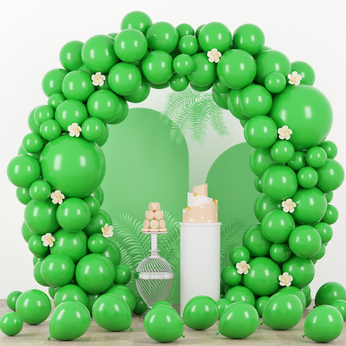 90pack Green Balloons Different Size 18/12/10/5 Inch Green Balloon Garland Arch Kit for Graduation