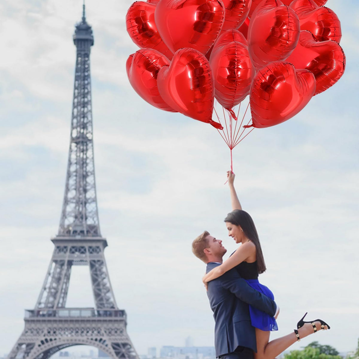 TONIFUL 30Pcs 18 Inch Red Heart Balloons Valentine’s Day Heart Shape Foil Mylar Balloons Decoration