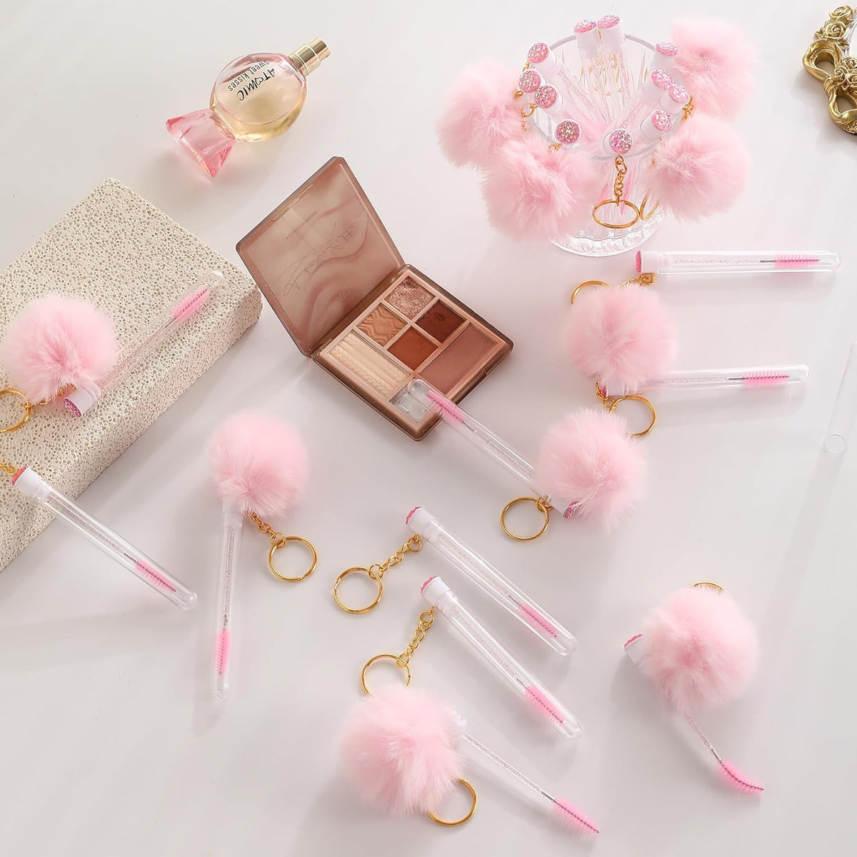 Upgrade 48 Pieces Disposable Mascara Wands Set,Include 24 Pcs Crystal Lash Spoolies Brush and 24