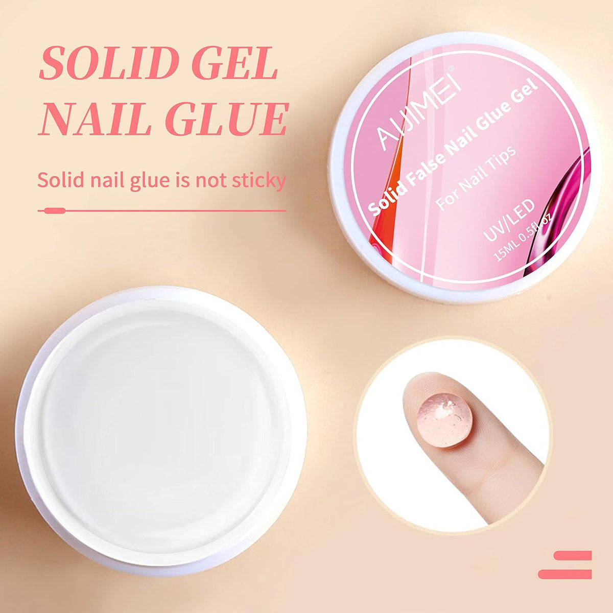 AIJIMEI Solid Builder Nail Gel - 15ml Solid Gel for Press Ons, False and Acrylic Tips Sculpting Gel