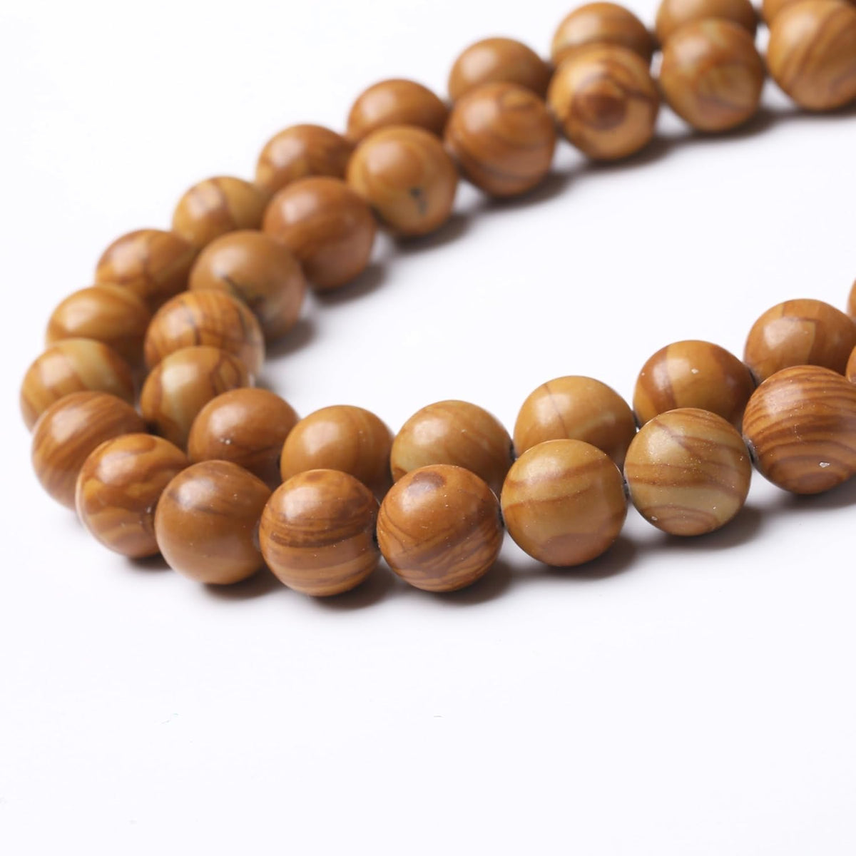 Yellow Woodgrain 4mm Stone Beads for Jewelry Making DIY Craft Gemstone Beads Kit (4mm, 88pcs)