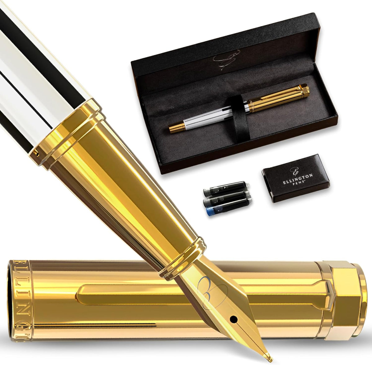 Ellington Pens Luxury Fountain Pen Set- Fountain Pens for Writing - Smooth Extra Fine Nib