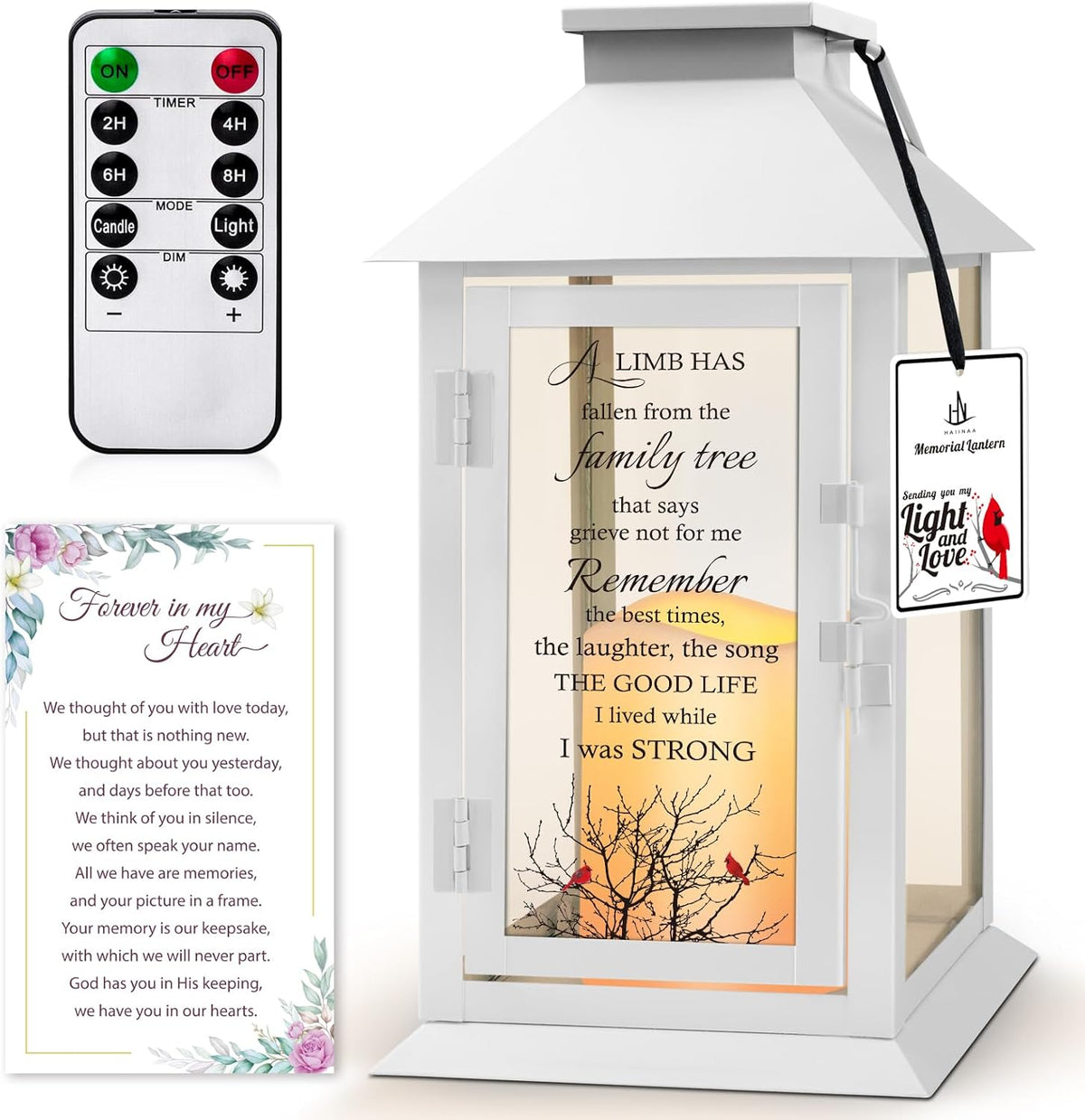 Memorial Lantern Bereavement Gifts in Memory of Loved One - Remembrance Sympathy Gifts for Loss of