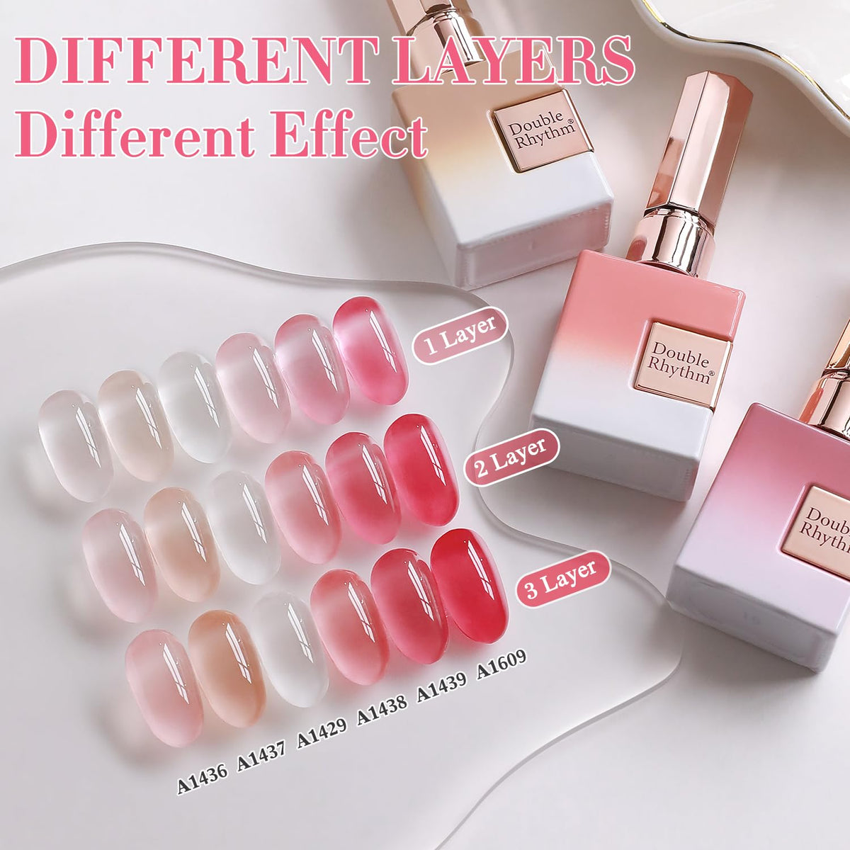 Double Rhythm 6 Pcs 15 ML Gel Polish Set Same Color Same Bottle Soak Off Gel Polish Kit Nail Art