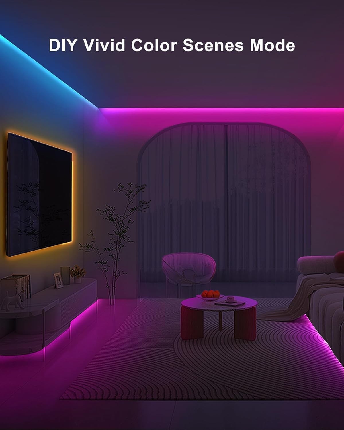 32.8ft Bluetooth RGB COB Led Strip Lights with Remote, Dimmable Smart App Led COB Light Strip