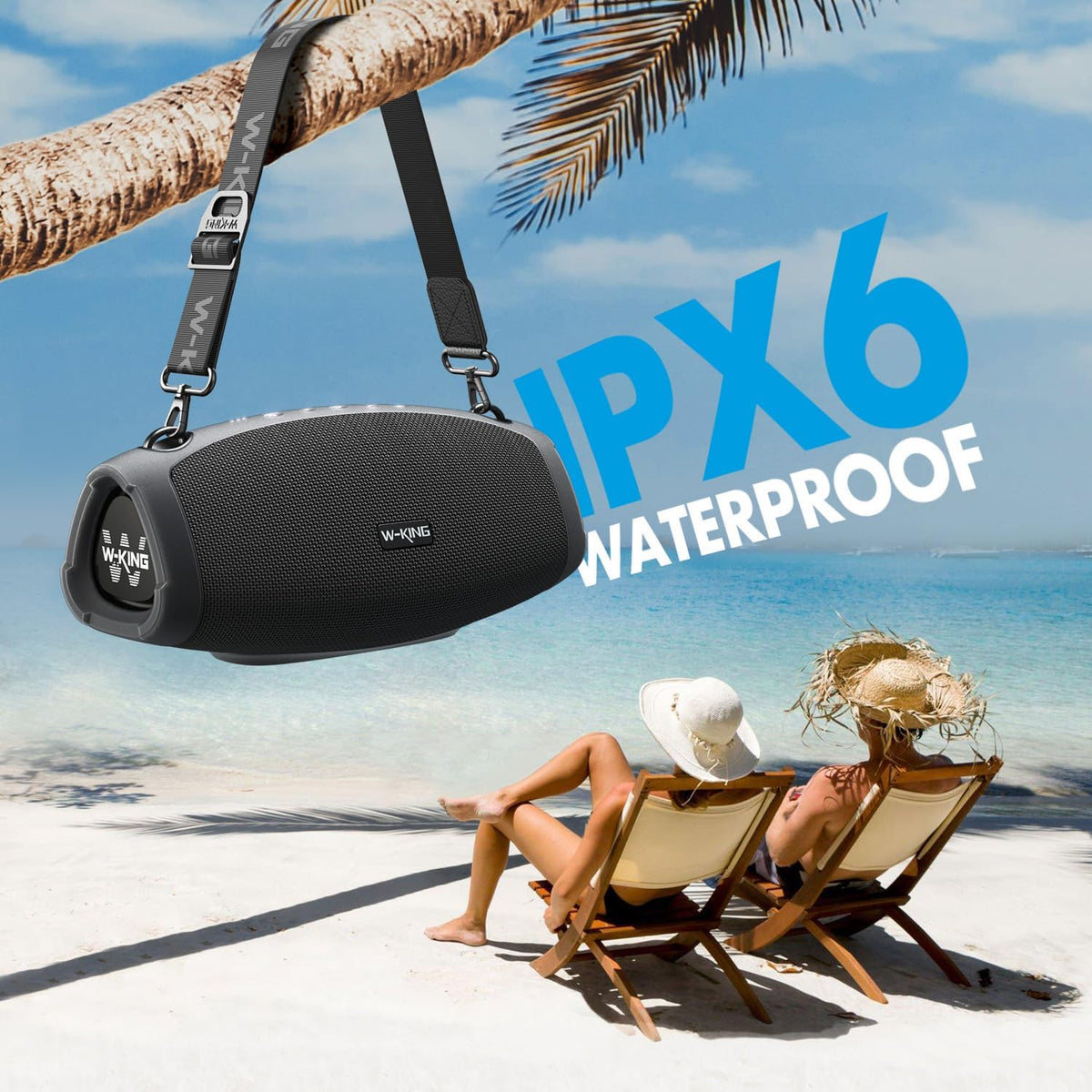 W-KING 120W Max Portable Speakers Bluetooth Wireless, IPX6 Waterproof Loud Bluetooth Speaker