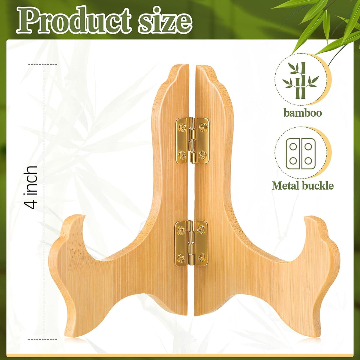 Tatuo 4 Packs Wooden Display Stand Decorative Plate Stands for Display Picture Frame Holder