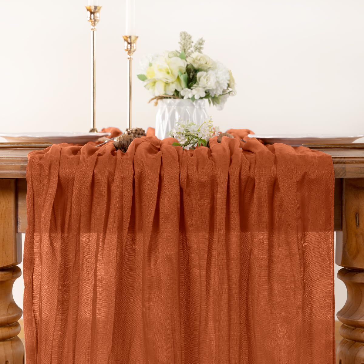Terracotta Table Runner Cheesecloth Table Runner 4 Pack 10FT Farmhouse Table Runners 120 Inches