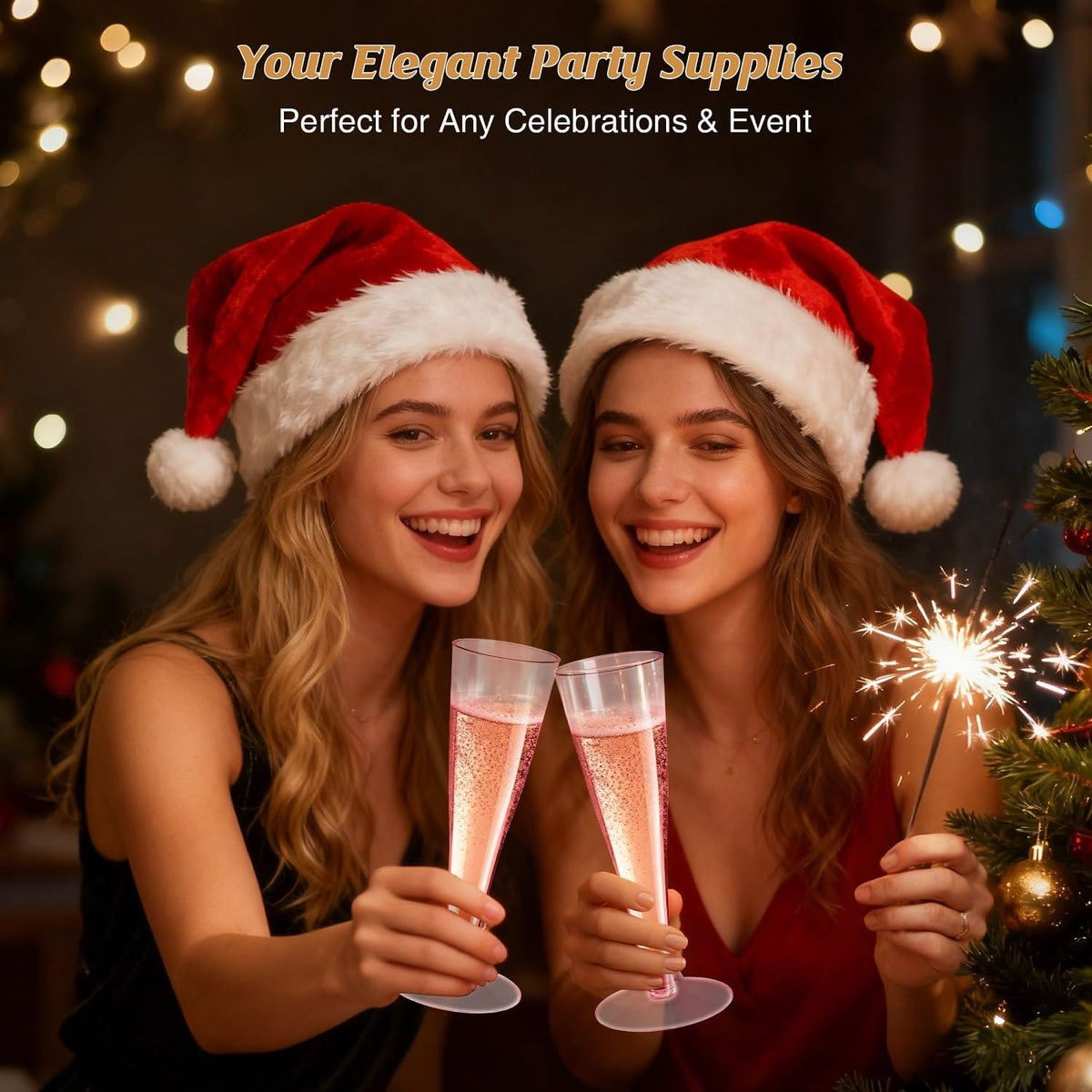 40 Pack Pink Champagne Flutes Plastic Wine Glasses Disposable, 4.5 Oz Clear Mimosa Glasses for 2025