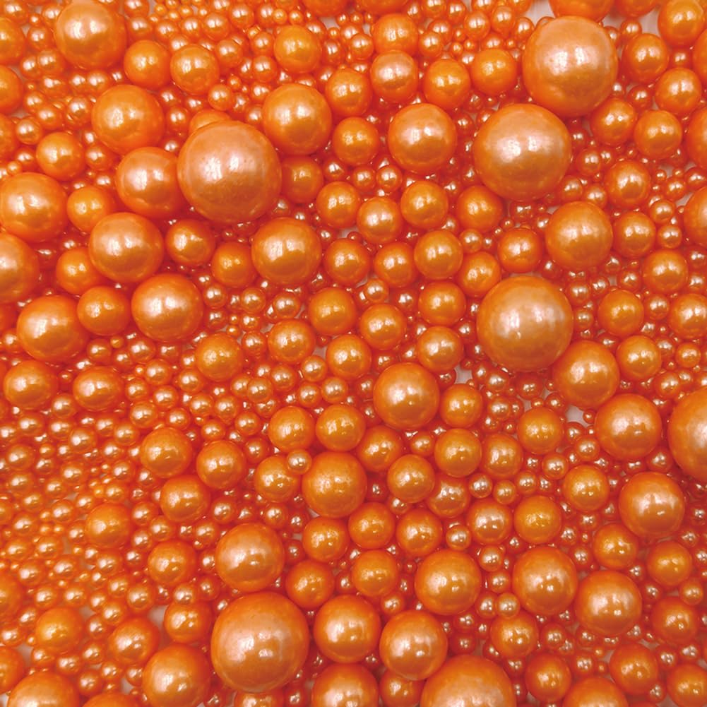 Edible Pearl Sugar Sprinkles Orange Candy Mixing Size Baking Edible Cake Decorations Cupcake