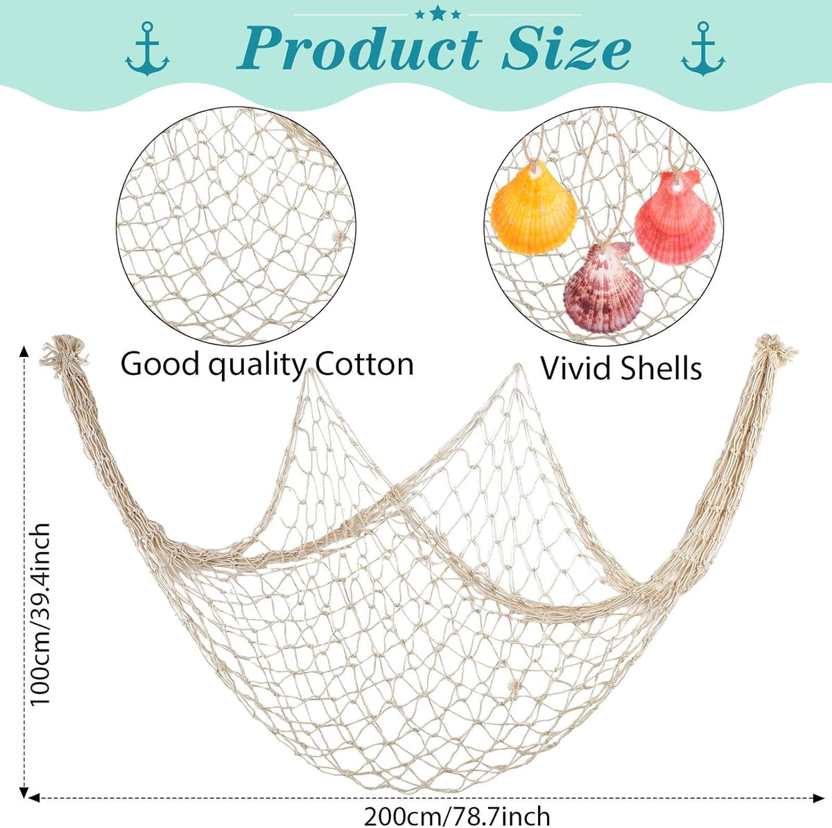 11 Pcs Wooden Nautical Wall Decor Fishing Net Decorations, Include Decorative Fishing Net, Ship