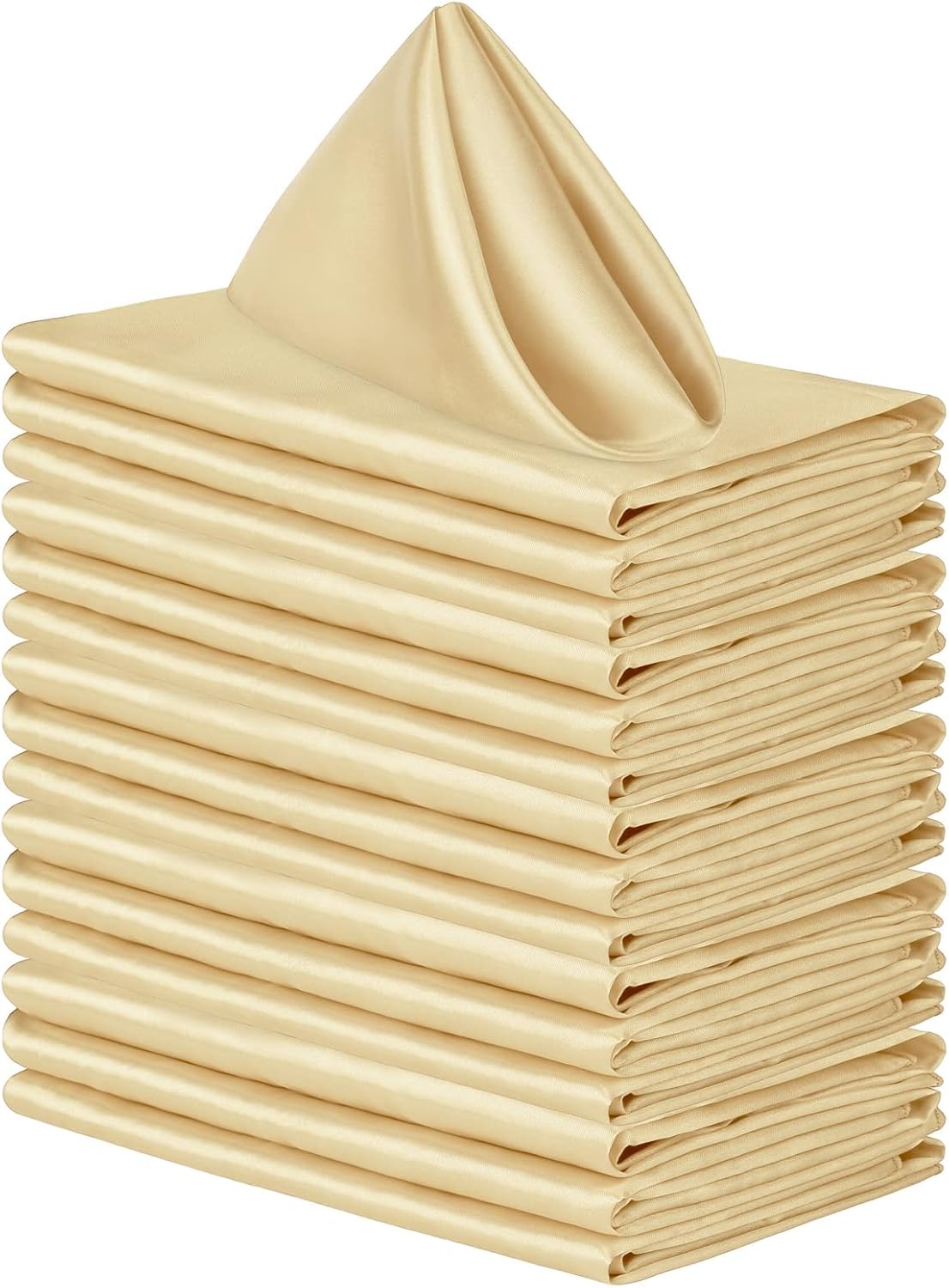 Aneco 16 Pack Square Satin Napkin Bright Silk Table Napkin Soft Smooth Fabric Table Napkin for