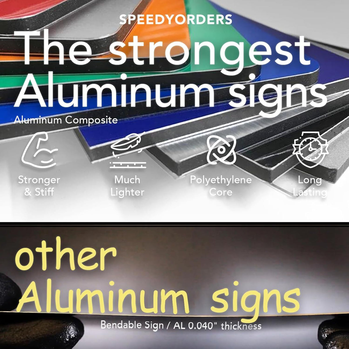 Custom Outdoor Metal Signs - Personalized Aluminum Business Signs, Waterproof, White (Yellow