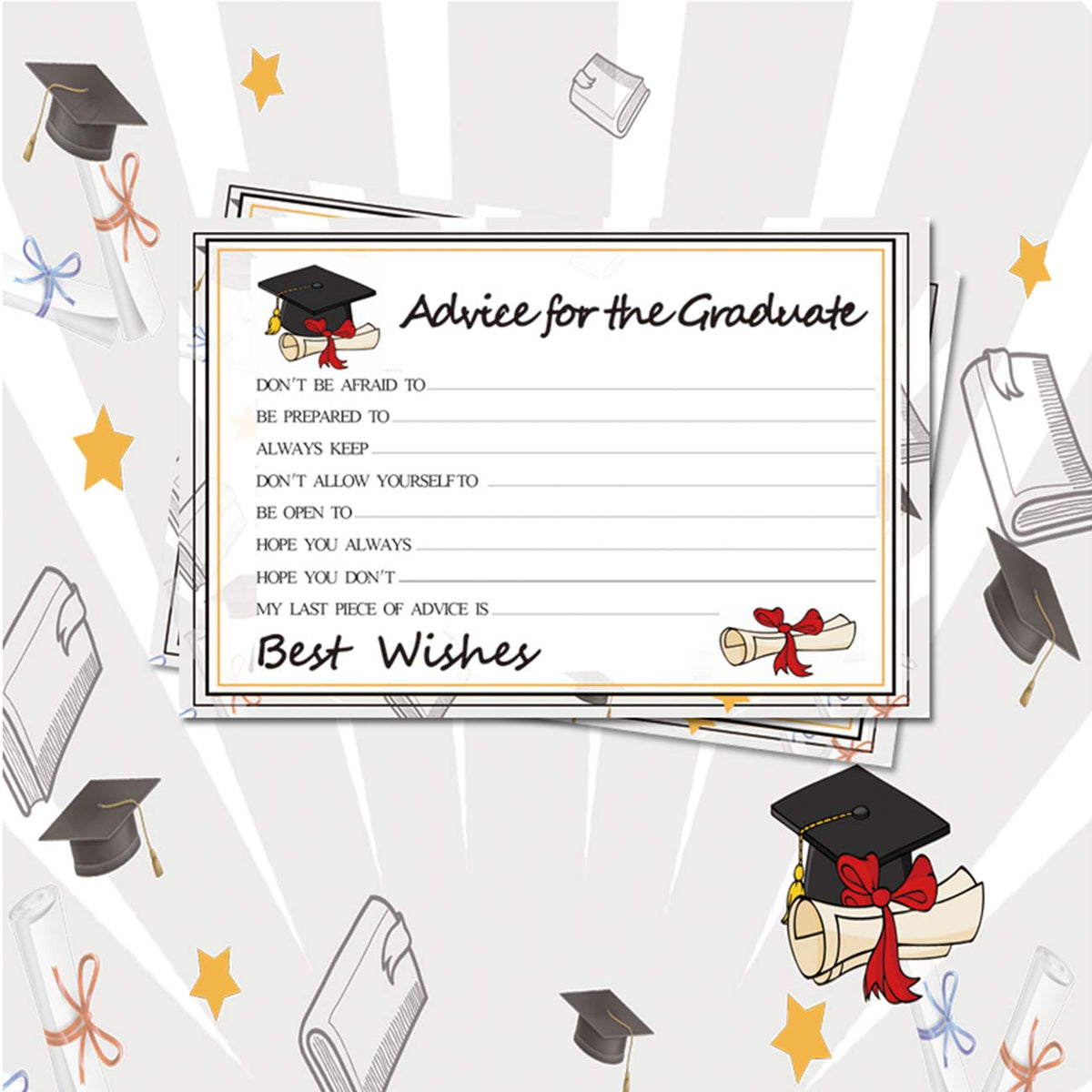 Graduation Wish Cards - 50PCs High School or College Graduation Advice Cards Supplies 2026